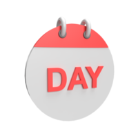 día calendario 3d. ilustración de objeto renderizado png