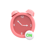 3D Alarm clock . Rendered object illustration png