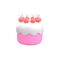 3D Cake cartoon style icon. Rendered object illustration png