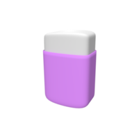 3D Eraser . Rendered object illustration png