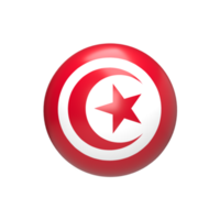 tunis drapeau boule sphérique. rendu 3D png