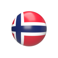 Norge flagga boll sfärisk. 3d framställa png