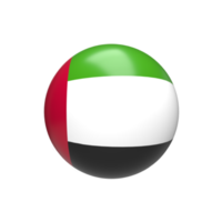 uni arabo Emirates bandiera palla sferico. 3d rendere png