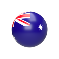 boule de drapeau de l'Australie sphérique. rendu 3D png