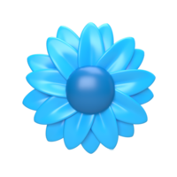 fleur bleue. rendu 3D png