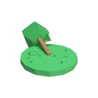 3D Low poly tree . Rendered object illustration png