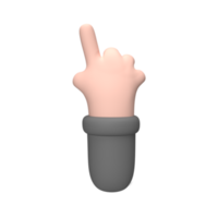 3D hand pointing up . Rendered object illustration png