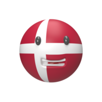 3D Denmark country ball . Rendered object illustration png