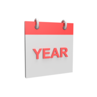 3D calendar Year. Rendered object illustration png