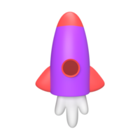 3D Rocket Cartoon style . Rendered object illustration png