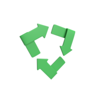 Recycle 3d icon and symbol concept. render object png