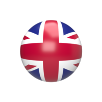 England-Flagge in der Sphäre. 3D-Rendering png