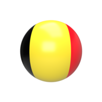 Kugel der belgischen Flagge. 3D-Rendering png
