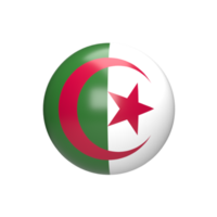 Algeria flag ball spherical. 3d render png