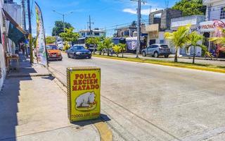 Playa del Carmen Quintana Roo Mexico 2022 Typical street road and cityscape of Playa del Carmen Mexico. photo