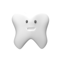 Cara plana de dientes 3d. ilustración de objeto renderizado png