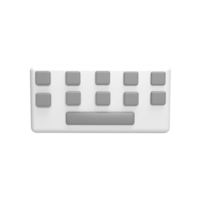 3D Keyboard . Rendered object illustration png