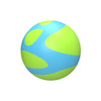 3D-Planetenerde. gerenderte Objektillustration png