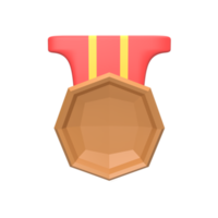 3D Medal Bronze . Rendered object illustration png