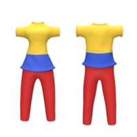 modèle de conception de t-shirt modèle de drapeau de pays. modèle de conception uniforme. illustration de rendu 3d png