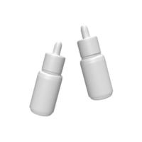 frascos conta-gotas brancos em branco para maquete do produto. ilustração de renderização 3D png