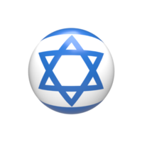 bandeira de israel na esfera. renderização 3D png