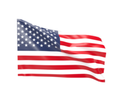 ondeando la bandera de América. renderizado 3d png