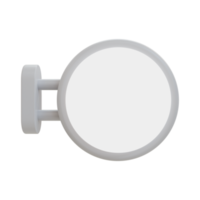 Blank round signboard. 3D signboard mockup on white background. 3D rendering. png