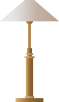 lámpara de mesa marrón clásica de pie largo png