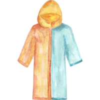 aquarelle un imperméable jaune-bleu png