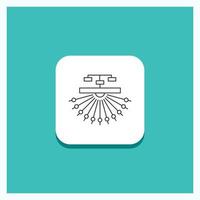 Round Button for optimization. site. site. structure. Web Line icon Turquoise Background vector