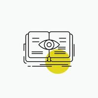 knowledge. book. eye. view. growth Line Icon vector