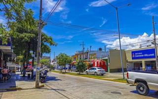 Playa del Carmen Quintana Roo Mexico 2022 Typical street road and cityscape of Playa del Carmen Mexico. photo