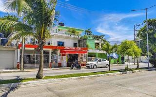 Playa del Carmen Quintana Roo Mexico 2022 Typical street road and cityscape of Playa del Carmen Mexico. photo