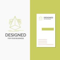 Business Logo for 3d. design. designer. sketch. tools. Vertical Green Business .Visiting Card template. Creative background vector illustration