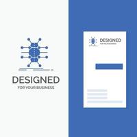 Business Logo for Distribution. grid. infrastructure. network. smart. Vertical Blue Business .Visiting Card template. vector