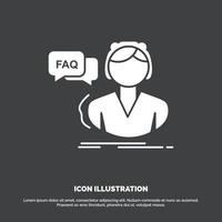 FAQ. Assistance. call. consultation. help Icon. glyph vector symbol for UI and UX. website or mobile application