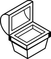 un diseño de icono lineal de cofre del tesoro vector