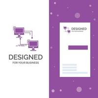 Business Logo for local. lan. connection. sync. computer. Vertical Purple Business .Visiting Card template. Creative background vector illustration