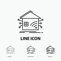 Automation. home. house. smart. network Icon in Thin. Regular and Bold Line Style. Vector illustration