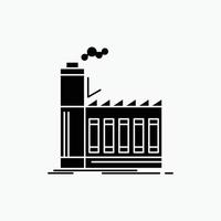 fábrica. industrial. industria. fabricación. icono de glifo de producción. ilustración vectorial aislada vector