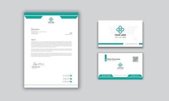 elegante tarjeta de visita con diseño de membrete vector