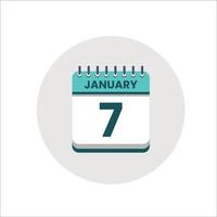 icono de fecha del calendario. icono del día del mes. fecha del programa del evento. hora de la cita. agenda del planificador, calendario del mes de enero y planificador de tiempo. recordatorio del día. icono de vectores