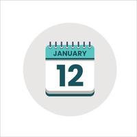 icono de fecha del calendario. icono del día del mes. fecha del programa del evento. hora de la cita. agenda del planificador, calendario del mes de enero y planificador de tiempo. recordatorio del día. icono de vectores