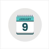 icono de fecha del calendario. icono del día del mes. fecha del programa del evento. hora de la cita. agenda del planificador, calendario del mes de enero y planificador de tiempo. recordatorio del día. icono de vectores