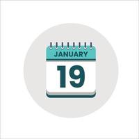 icono de fecha del calendario. icono del día del mes. fecha del programa del evento. hora de la cita. agenda del planificador, calendario del mes de enero y planificador de tiempo. recordatorio del día. icono de vectores