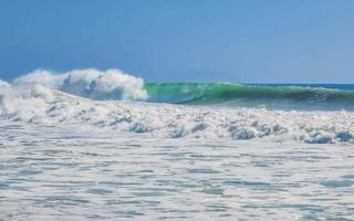 Extremely huge big surfer waves at beach Puerto Escondido Mexico. photo