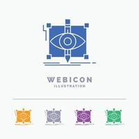 design. draft. sketch. sketching. visual 5 Color Glyph Web Icon Template isolated on white. Vector illustration