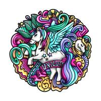 Unicorn Doodle Vector Illustration