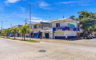 Playa del Carmen Quintana Roo Mexico 2022 Typical street road and cityscape of Playa del Carmen Mexico. photo